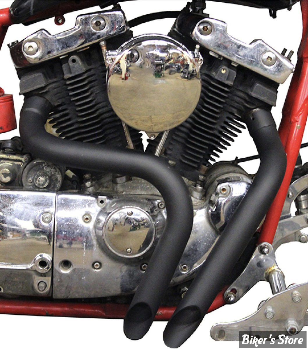 - ECHAPPEMENT - Wyatt Gatling - SPORTSTER 57/85 - Ironhead LAF Exhaust Header Set -  30-0728 - NOIR
