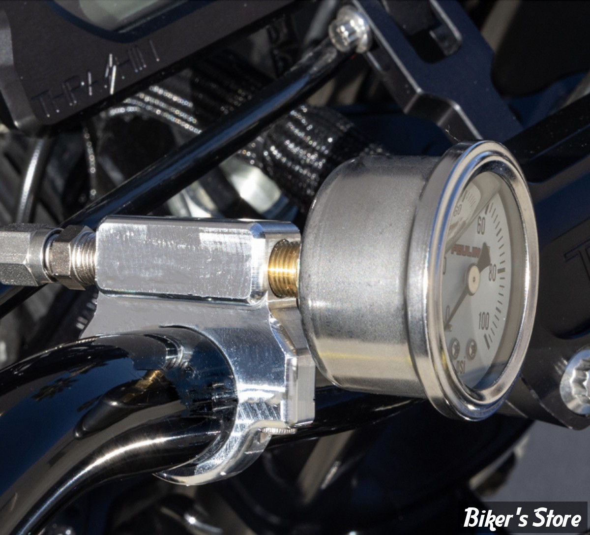 SUPPORT DE MANOMÈTRE D'HUILE POUR GUIDON DE : 1" / 25,40 MM - FEULING - ALU BRUT - 9052