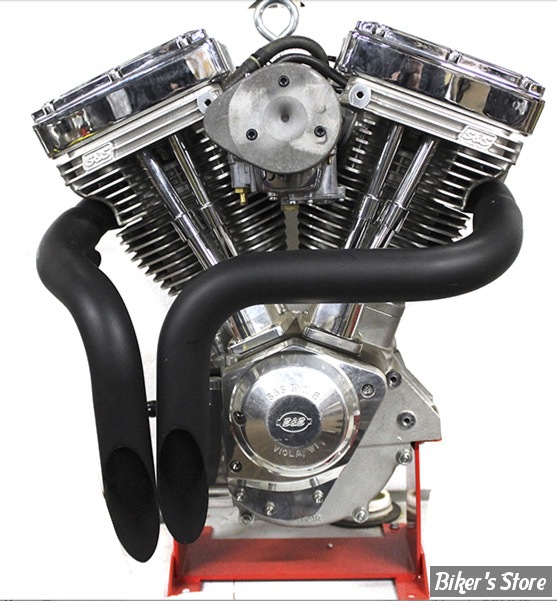 - ECHAPPEMENT  - V-TWIN / Wyatt Gatling  - SOFTAIL 86/17 - LAF Straight Down Drag Pipe Set w/o Heat Shields - 30-0006 - NOIR