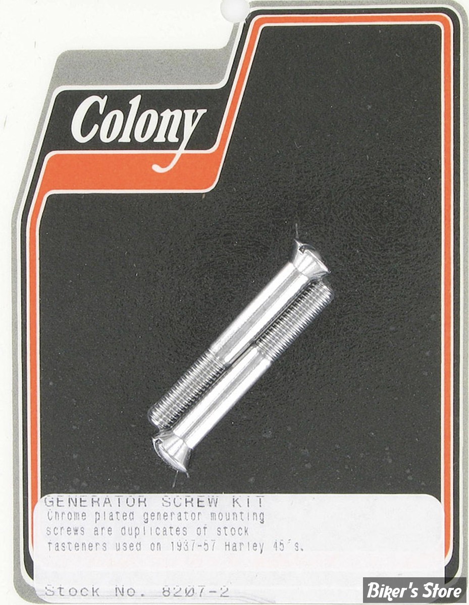 ECLATE N - PIECE N° 16 - KIT DE VISSERIE DE GENERATRICE FILETAGE: 1/4”-24- OEM 2349 - OEM STYLE - COLONY - CHROME - 8207-2