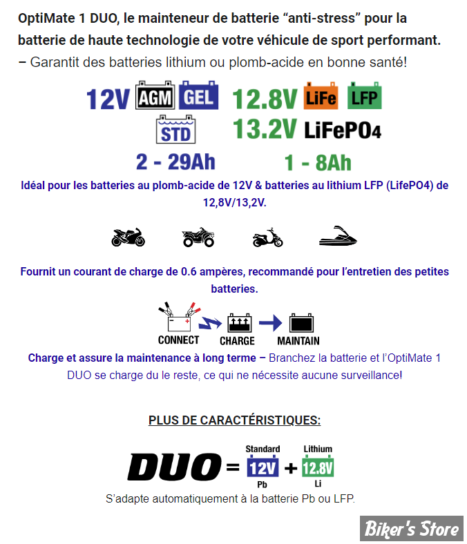 Chargeur batterie OPTIMATE 1 DUO TM402