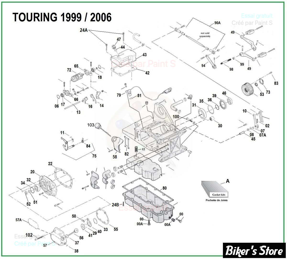  DOC A - Eclate des pieces de carter de Boite de Vitesses - TOURING 1999 / 2006