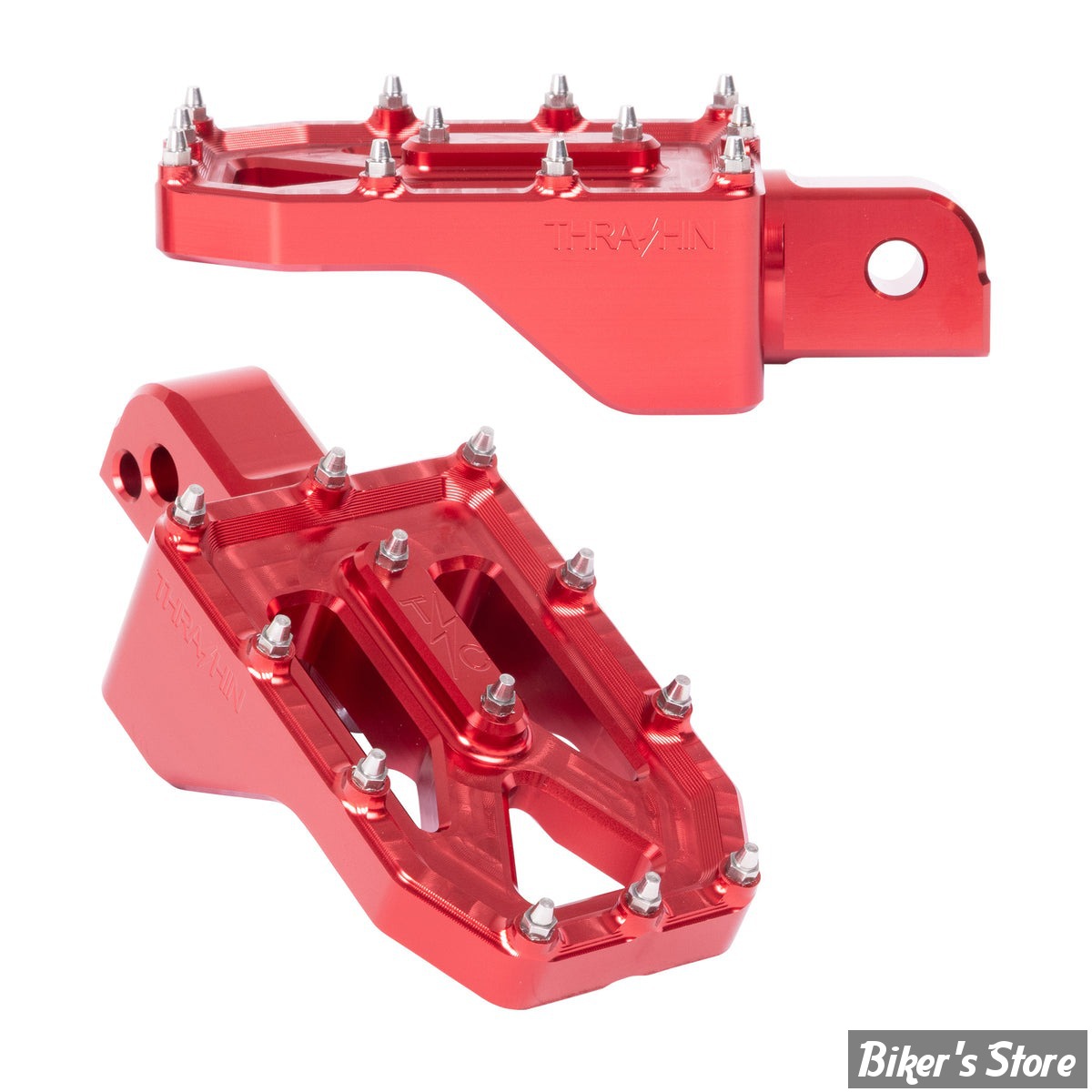 REPOSES PIEDS ARRIERE - SOFTAIL 2018UP  - THRASHIN SUPPLY COMPAGNY - AGGRESSOR FOOTPEGS - ROUGE - TSC-2022-2-SR