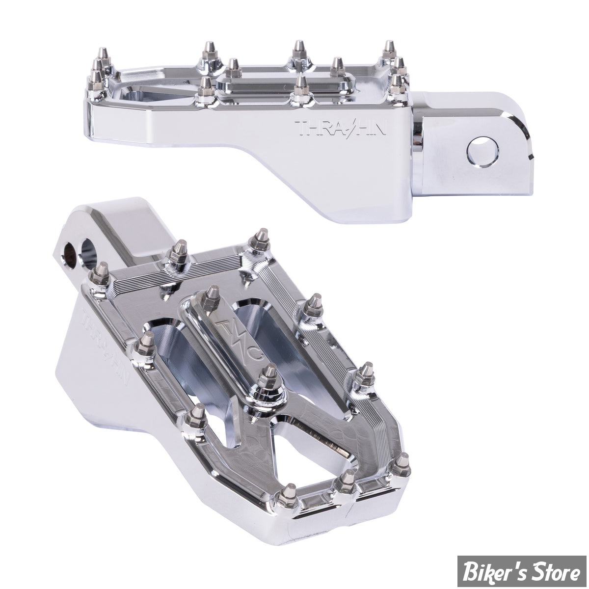 REPOSES PIEDS ARRIERE - SOFTAIL 2018UP  - THRASHIN SUPPLY COMPAGNY - AGGRESSOR FOOTPEGS - CHROME - TSC-2022-3-SR