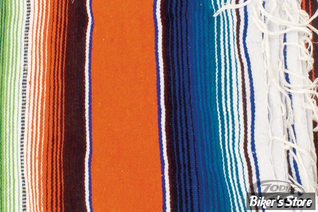 - COUVERTURE MEXICAINE - TEXAS LEATHER - MEXICAN BLANKET - TYPE : COZUMEL  - ORANGE PONCHO - COUVERTURE 
