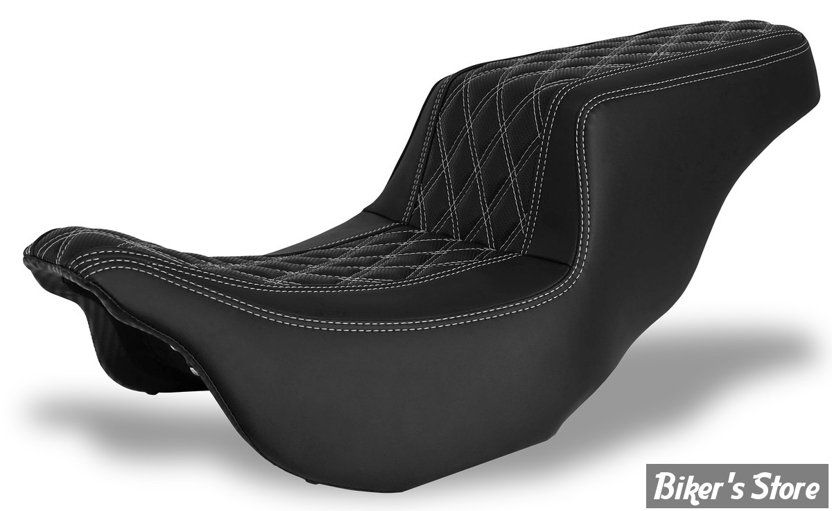 - SELLE  DNA - TOURING 08/23 - King Seats DNA Step 2-Up Seat - NOIR / COUTURES : BLANC A DOUBLE LOSANGE - M-ST-2014CC