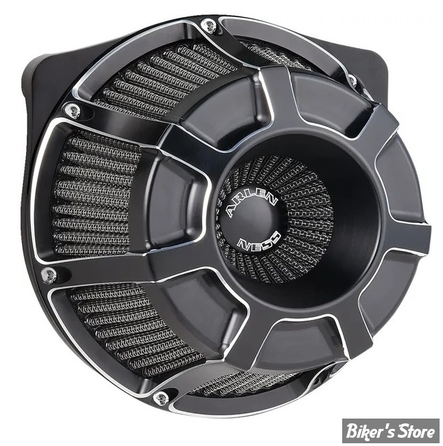 FILTRE A AIR - A.NESS - MILWAUKEE EIGHT 2023UP - INVERTED SERIES AIR CLEANER - BEVELED - FINITION : ANODISE NOIR - 600-225