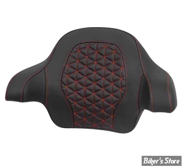 DOSSIER DE TOUR PACK - KING - TOURING 14UP - SADDLEMEN - Roadsofa™ Tri Gripper Tour Pack Backrest Pad - NOIR  / COUTURES : ROUGE - 814-07-21104