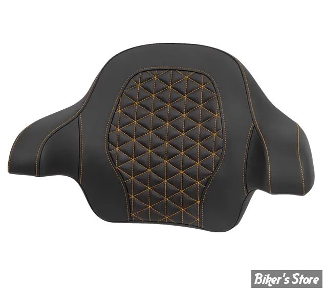 DOSSIER DE TOUR PACK - KING - TOURING 14UP - SADDLEMEN - Roadsofa™ Tri Gripper Tour Pack Backrest Pad - NOIR  / COUTURES : OR - 814-07-21107