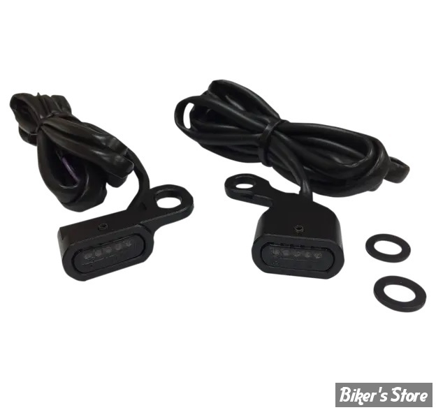 1 - CLIGNOS DRAG SPECIALTIES - LED Handlebar Marker Lights - SOFTAIL 00/14 / DYNA 99/17 / SPORTSTER 96/03 - CORPS : NOIR / CABOCHON : FUME - L22-0230MBMENU