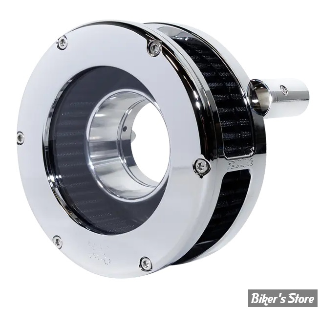 FILTRE A AIR FEULING - BIGTWIN 84/99 - SLIM BA AIR CLEANER KIT - CLEAR OUTER COVER - FILTRE NOIR / CHROME - 5568-S