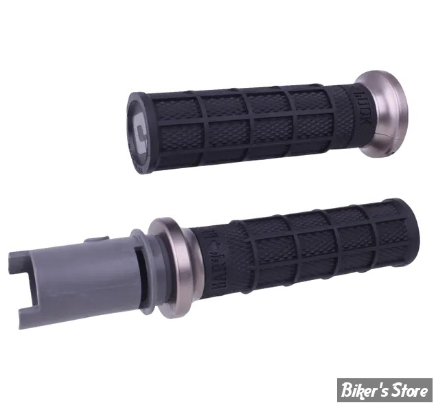 - POIGNEES - ODI - Hart-Luck Signature V-Twin Lock-On™ Grip SET - TIRAGE ELECTRONIQUE 23UP - NOIR / GUN METAL / GRIS  - V31HTC-BH-H