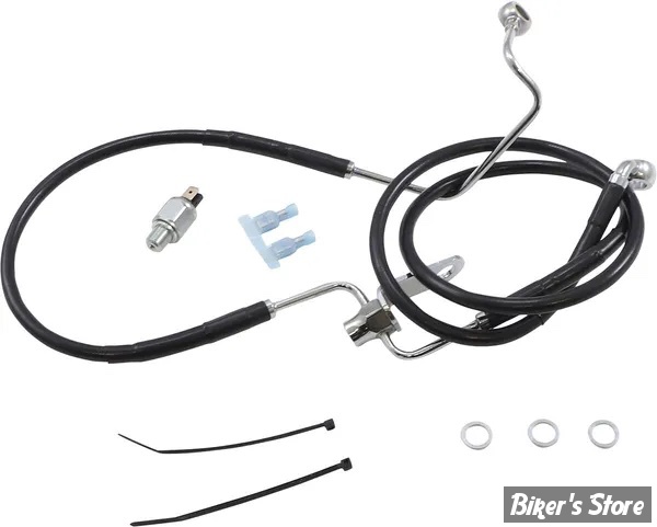 DURITE DE FREIN ARRIERE - SOFTAIL FXS / FLS / FLSS - LONGUEUR : +3" / 43 cm (17"), 80,5 cm (31-3/4") - OEM 00000-00 - INOX / NOIR