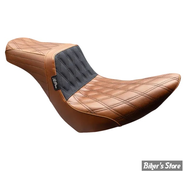 - SELLE DUO - SOFTAIL FXLR / FXLRS / FLSB - LE PERA - TAILWHIP SEAT - DOUBLE DIAMOND - MARRON / COUTURES  : NOIR - LYR-580TDV01