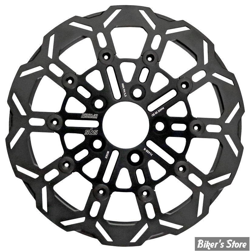 - ECLATE DF - PIECE N° 01 -  DISQUE DE FREIN ARRIERE -  OEM 41797-00 - FLOTTANT - FRED KODLIN / SBS - X KODLIN - 10 RAYONS - FINITION : NOIR