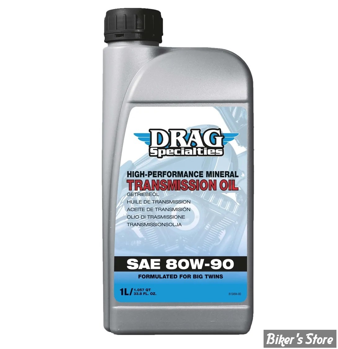 HUILE DE BOITE DE VITESSES - DRAG SPECIALTIES - SAE80w90 - MINERALE - LE BIDON DE 1 LITRE