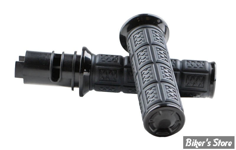 POIGNEES KURYAKYN - ENIGMA handlebar grip set - TIRAGE ELECTRONIQUE 23UP - NOIR - KUR10142-2 / 10142-2