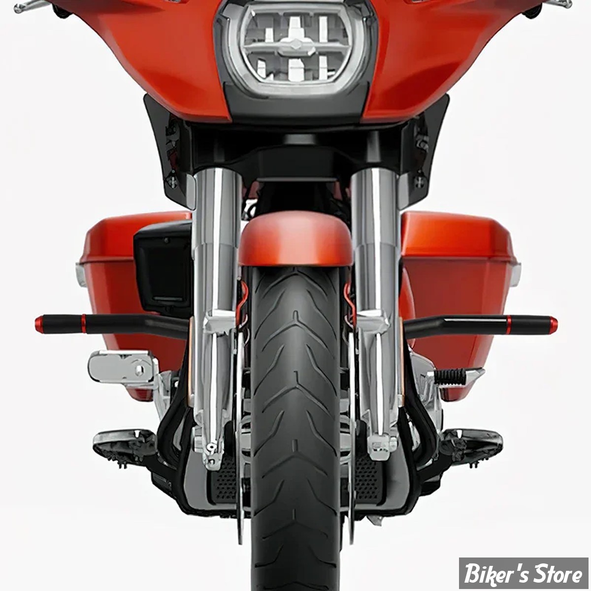 - CRASH BAR Avant -  TOURING 2017UP - ZODIAC - PARE-CYLINDRE CLUBSTYLE - NOIR AVEC ACCENTS. : ROUGE