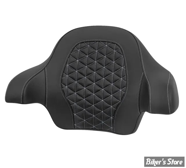 DOSSIER DE TOUR PACK - KING - TOURING 14UP - SADDLEMEN - Roadsofa™ Tri Gripper Tour Pack Backrest Pad - NOIR  / COUTURES : ARGENT - 814-07-21105