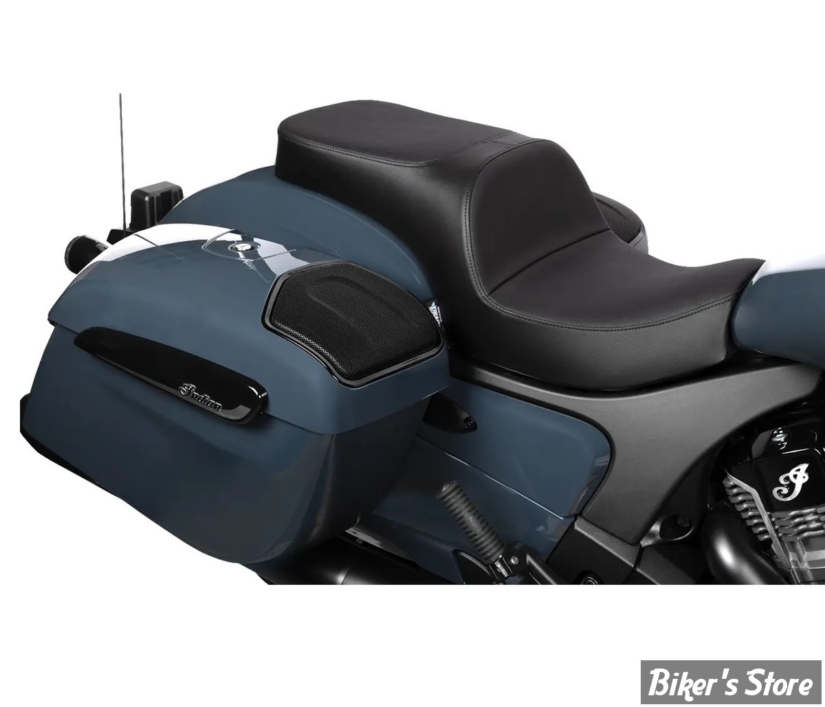 SELLE DUO - INDIAN CHALLENGER 2020UP / CHIEFTAIN 2025UP -  DRAG SPECIALTIES - FREEDOM TOUR 2-UP SEAT - LISSE - NOIR / COUTURES : NOIR - 4722A