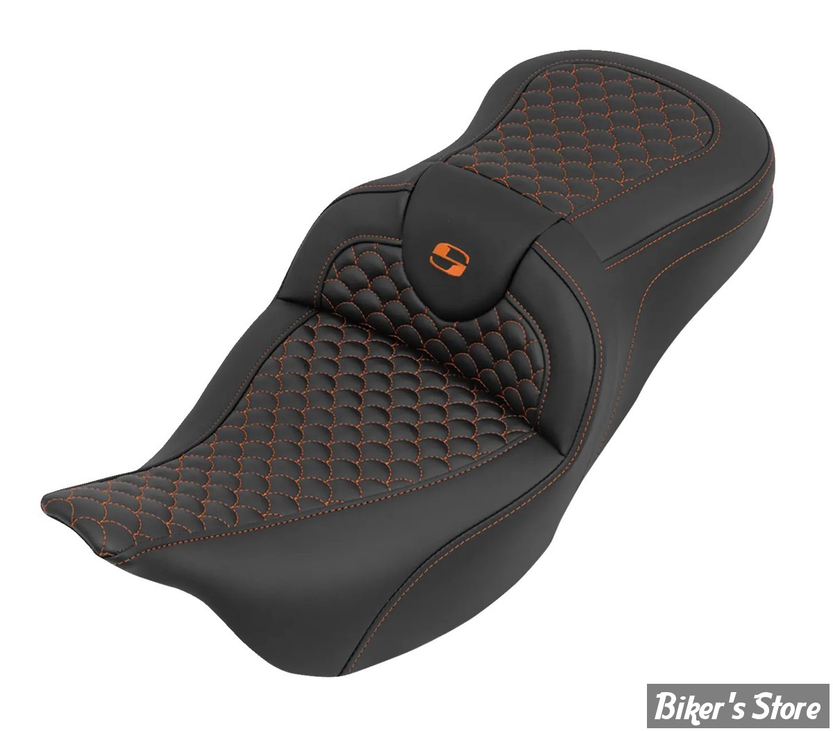 - SELLE SADDLEMEN - ROADSOFA™ DS SEAT - TOURING 08UP - NOIR / COUTURES : ORANGE - 808-07B-20803