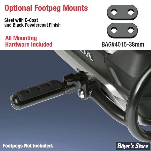 KIT SUPPORTS DE REPOSE-PIEDS AUTOROUTE - HONDA GOLDWING 2018/2020 - NATIONAL CYCLE : SUPPORTS -  AMPLITUDE : 38MM - NOIR - BAG#4015-38MM