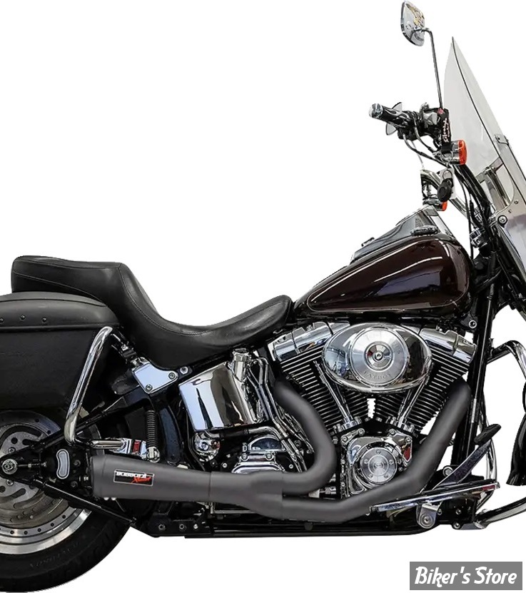 ECHAPPEMENT BASSANI -  SOFTAIL 00/17 - 2-into-1 Ripper Exhaust System - NOIR - 1S6B