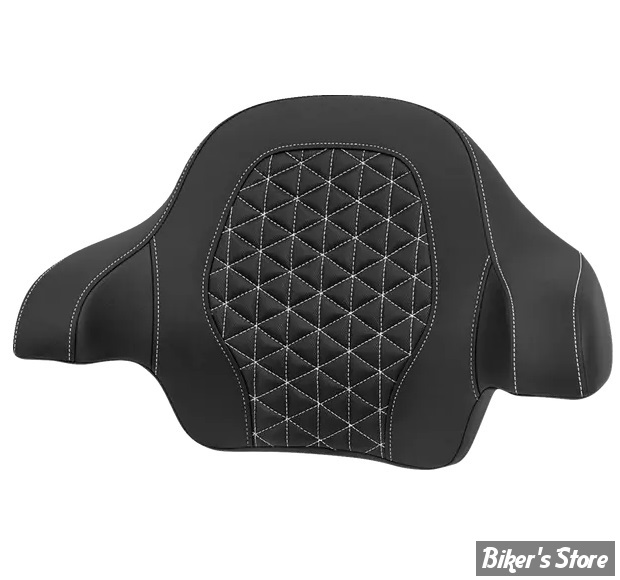 DOSSIER DE TOUR PACK - KING - TOURING 14UP - SADDLEMEN - Roadsofa™ Tri Gripper Tour Pack Backrest Pad - NOIR  / COUTURES : BLANCHES - 814-07-21106