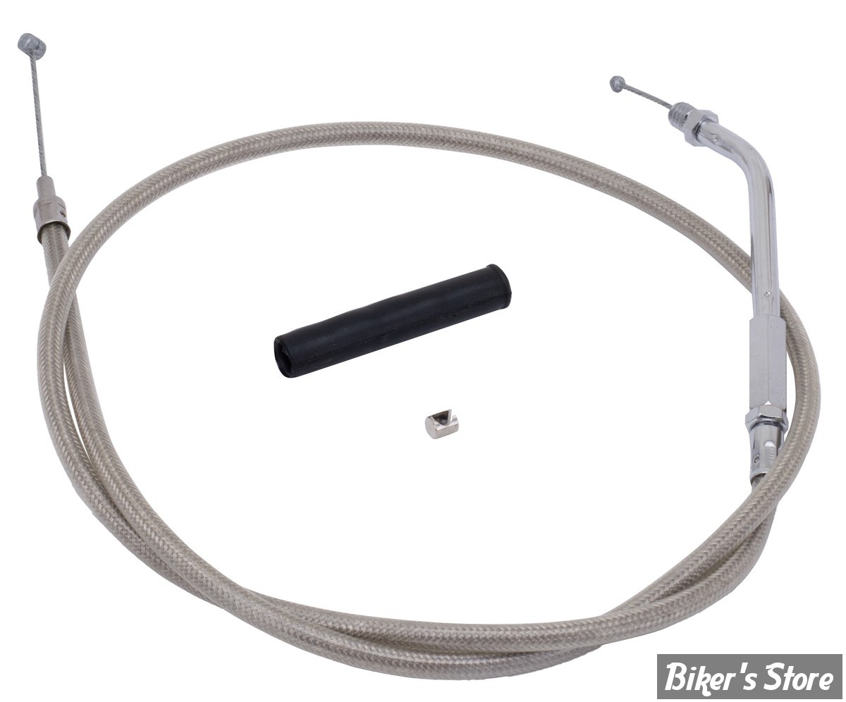 CABLE DE TIRAGE POUR BIGTWIN & SPORTSTER AVEC MIKUNI HSR 42/45 - LONGUEUR :104CM - 1986/1995 - ZODIAC - TRESSÉ GAINÉ