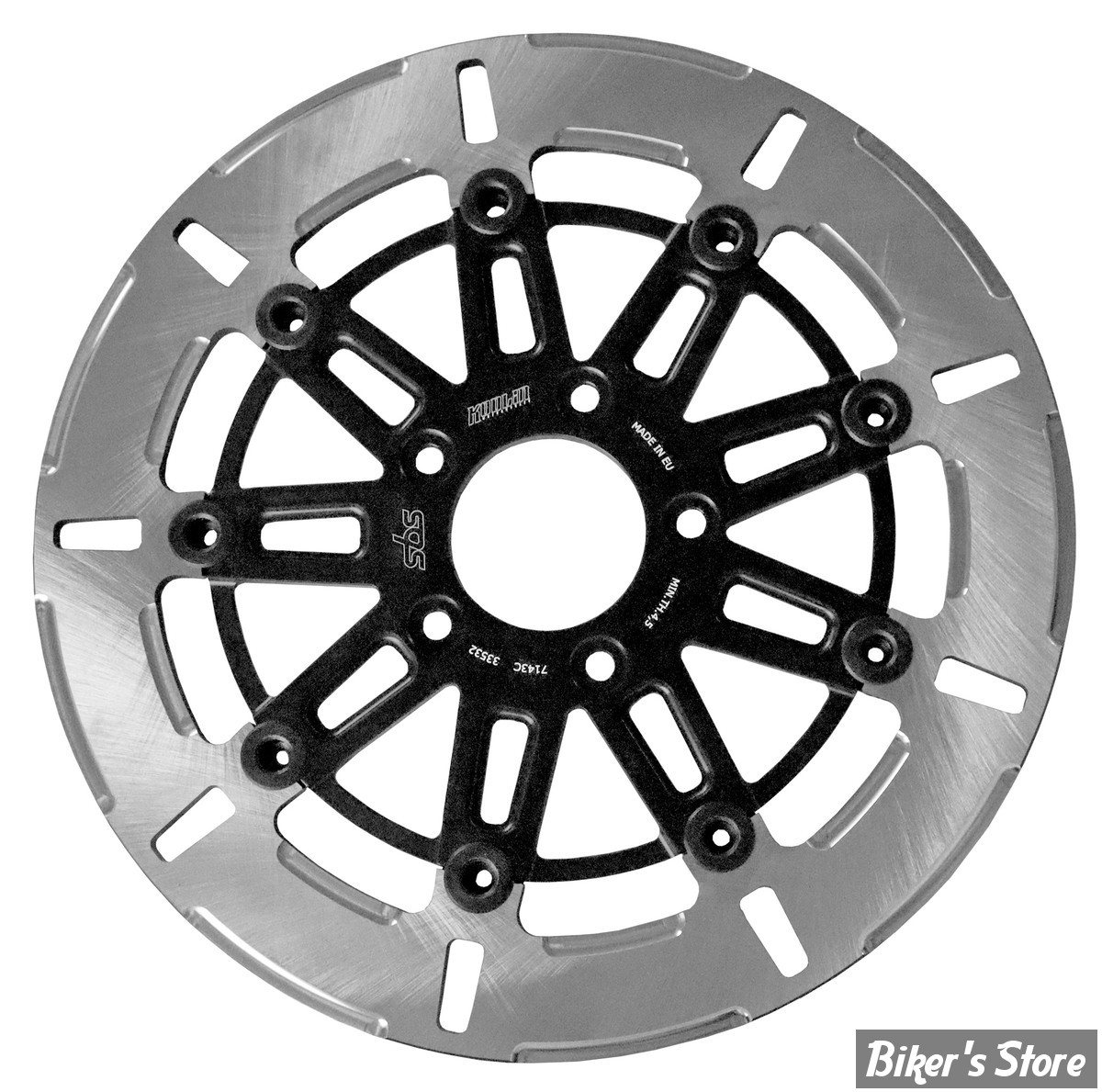 - ECLATE DF -  PIECE N° 01 -  DISQUE AVANT 11.8" - OEM 41808-08 - FLOTTANT - FRED KODLIN / SBS - X KODLIN - 9 RAYONS -  FINITION : POLI - 7143C