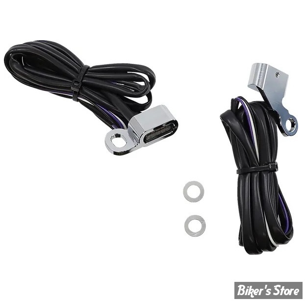 2 - CLIGNOS DRAG SPECIALTIES - LED Handlebar Marker Lights - SOFTAIL 00/14 / DYNA 99/17 / SPORTSTER 96/03 - CORPS : CHROME / CABOCHON : FUME - L22-0230DCME