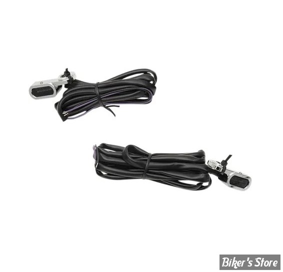 1 - CLIGNOS DRAG SPECIALTIES - LED Handlebar Marker Lights - TOURING 09/16 / FLSS 16/17 / V-ROD 09/17 - CORPS : CHROME / CABOCHON : FUME - L22-0229CMENU