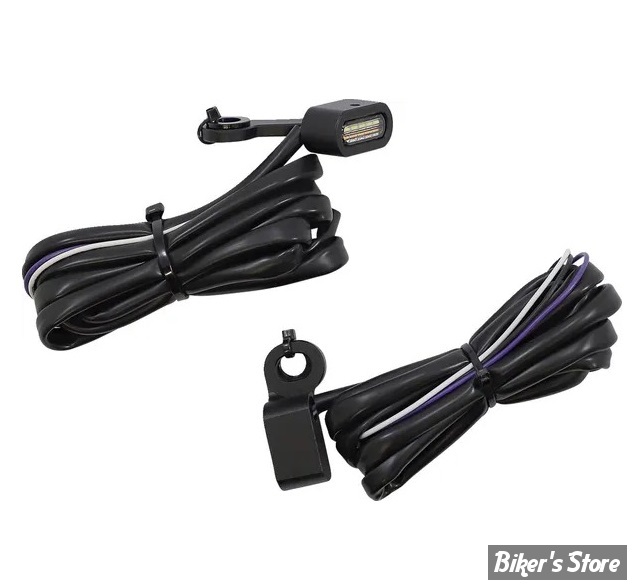 2 - CLIGNOS DRAG SPECIALTIES - LED Handlebar Marker Lights - SPORTSTER 14/22 - CORPS : NOIR / CABOCHON : TRANSPARENT - L22-0231DMBE