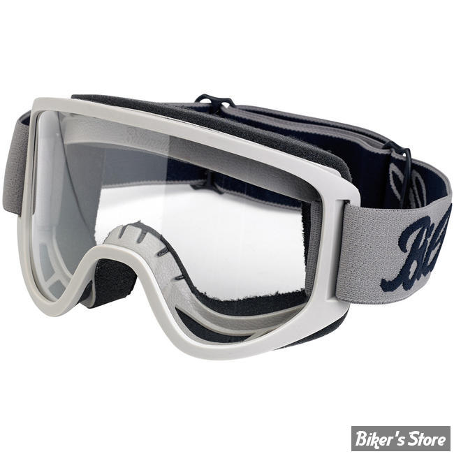 Custom Chrome Biltwell Moto 2.0 Checkers Lunettes de moto Noir/blanc Verre transparent Bande élastique style café Racer Biker