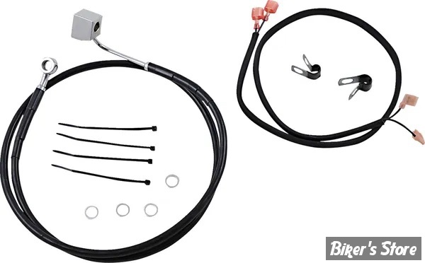 - DURITE DE FREIN ARRIERE - SOFTAIL FLST 86/99 - LONGUEUR : +000 / 125,5 cm (49-7/16") - 44802-99 / B - INOX / NOIR - 640220-BLK