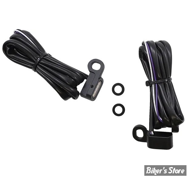 2 - CLIGNOS DRAG SPECIALTIES - LED Handlebar Marker Lights - TOURING 09/16 / FLSS 16/17 / V-ROD 09/17 - CORPS : NOIR / CABOCHON : TRANSPARENT - L22-0229DMBE