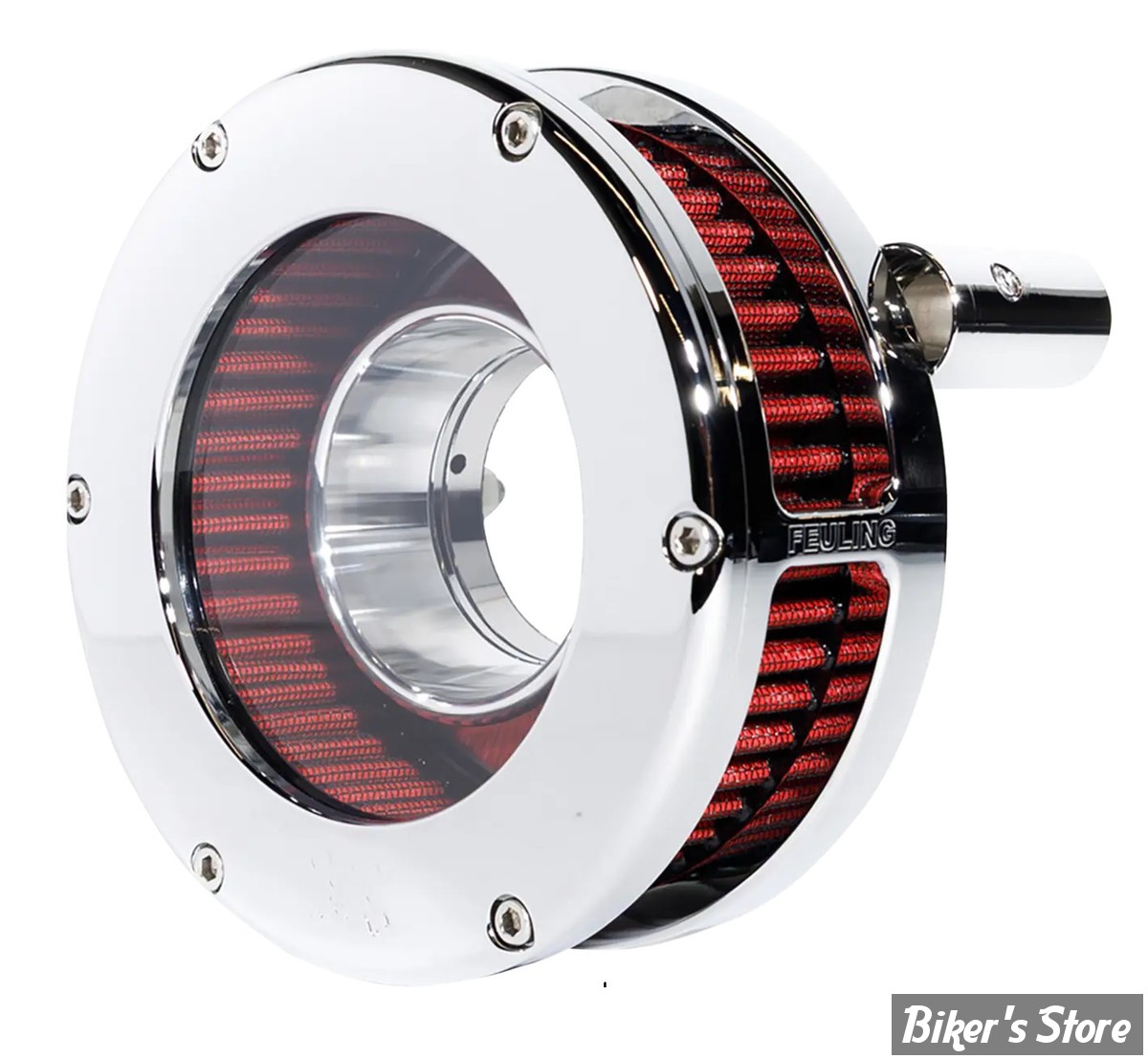 FILTRE A AIR FEULING - TOURING 08/16 / SOFTAIL 16/17 / DYNA FXDLS 16/17 - BA AIR CLEANER KIT - SLIM CLEAR OUTER COVER  - FILTRE ROUGE / CHROME - 5458-S