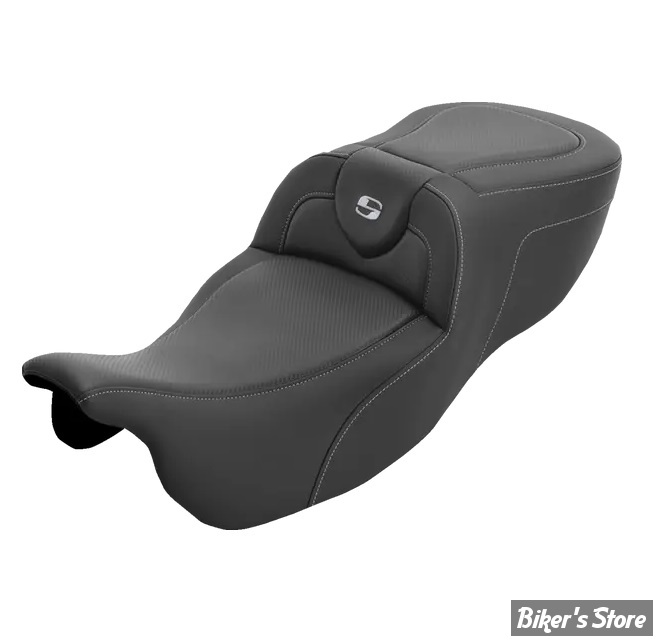 SELLE SADDLEMEN - ROADSOFA™ - CARBON FIBER - FLTRT 23/25 / FLRT 15/25 - EXTENDED REACH - LISSE / FINITION : NOIR - 815-07-186