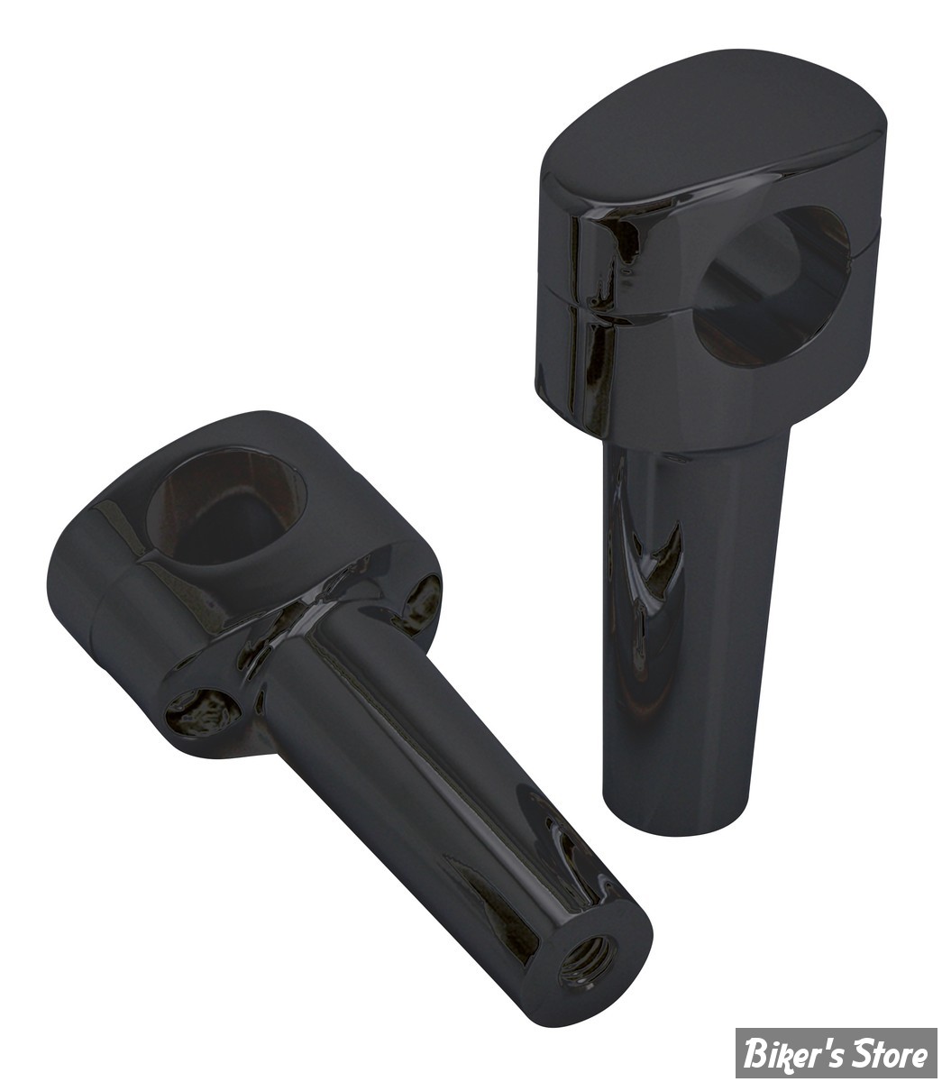 RISERS ZODIAC / FUSION II - HAUTEUR : 127MM - RISERS ZODIAC - FUSION II FAT BAR TETE OVAL  - LISSE - HAUTEUR : 5" (12.5CM) - NOIR
