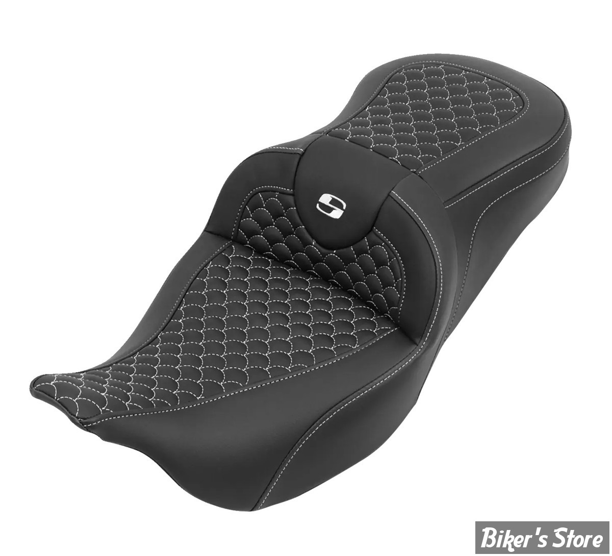 - SELLE SADDLEMEN - ROADSOFA™ DS SEAT - TOURING 08UP - NOIR / COUTURES : BLANCHES - 808-07B-20806