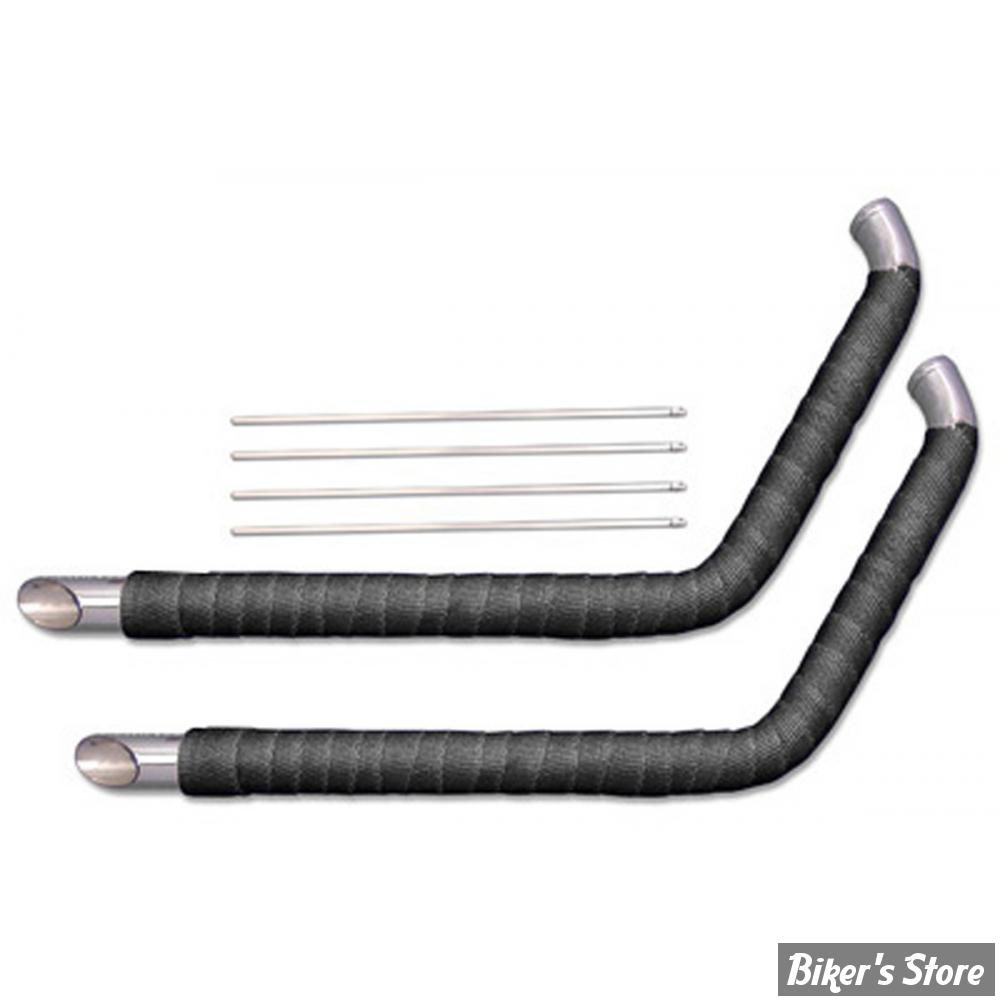 ECHAPPEMENT - V-TWIN - DRAG PIPES 1 3/4" SLASH CUT - Exhaust Drag Pipe Kit Slash Cut Ends - 30-4049 - CHROME