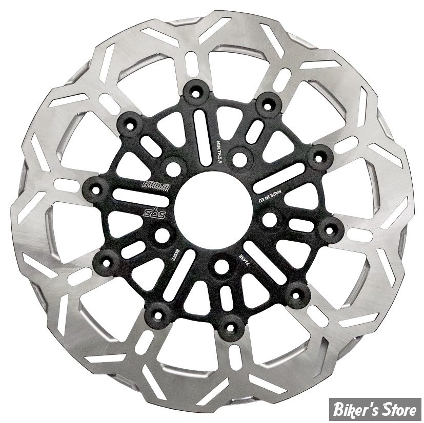 - ECLATE DF - PIECE N° 01 -  DISQUE DE FREIN ARRIERE -  OEM 41797-00 - FLOTTANT - FRED KODLIN / SBS - X KODLIN - 10 RAYONS - FINITION : POLI