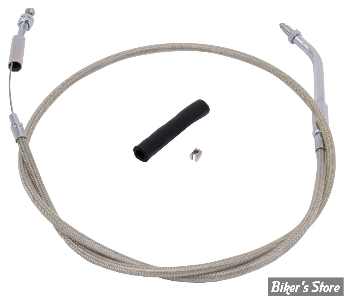 CABLE DE RETOUR POUR BIGTWIN & SPORTSTER AVEC MIKUNI HS 40 - LONGUEUR :119CM - BIGTWIN / SPORTSTER 1986/1995 - ZODIAC - TRESSÉ GAINÉ