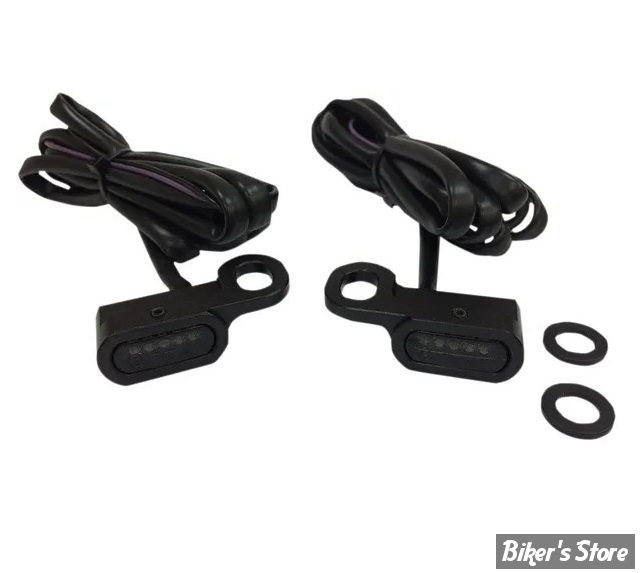 1 - CLIGNOS DRAG SPECIALTIES - LED Handlebar Marker Lights - TOURING 09/16 / FLSS 16/17 / V-ROD 09/17 - CORPS : NOIR / CABOCHON : FUME - L22-0229MBMENU