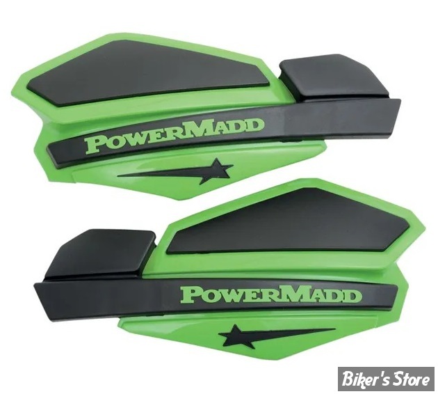 - DEFLECTEURS POUR MAINS - POWERMADD  - Star Series Handguards - COULEUR : VERT / NOIR - 34203