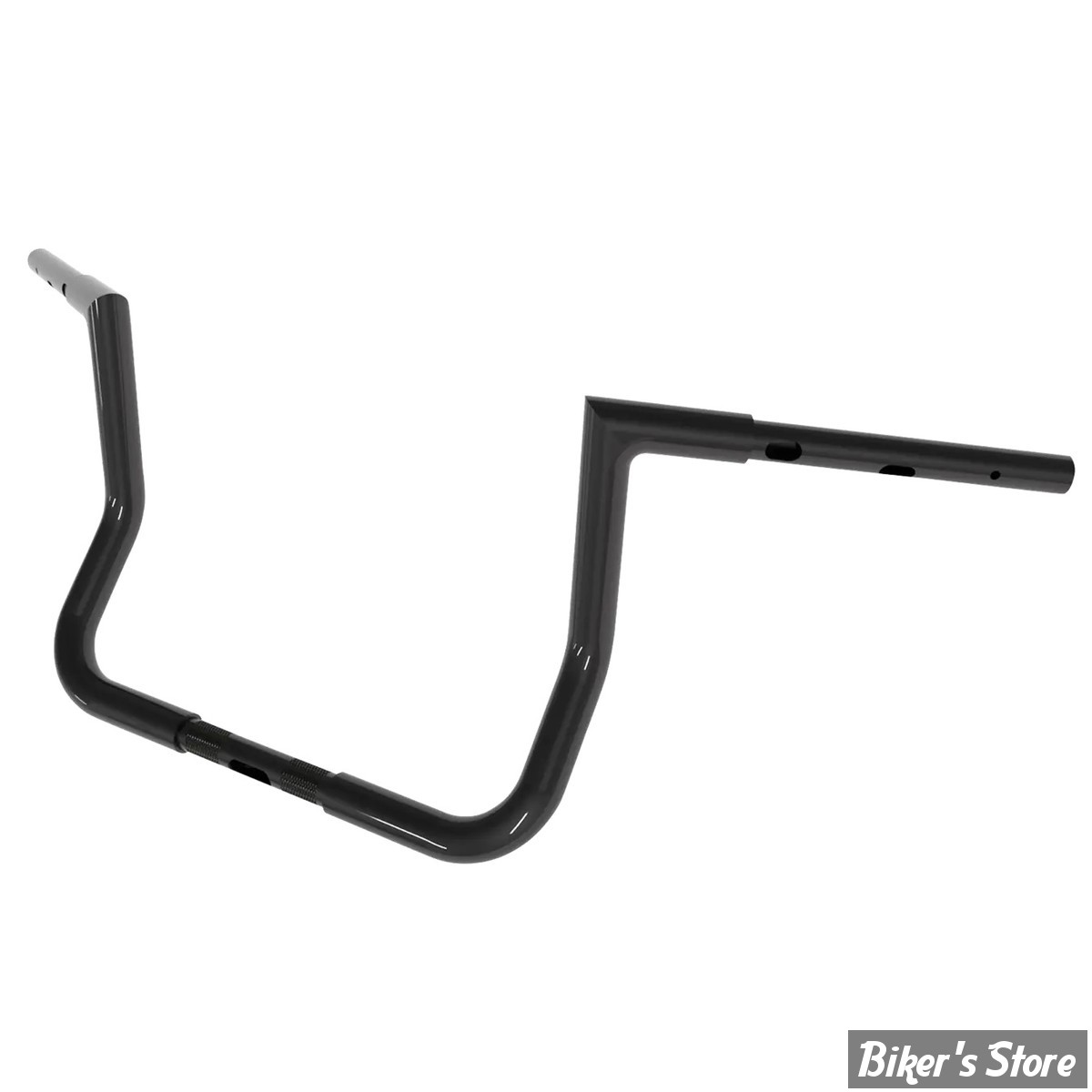 GUIDON 32mm SUR RISERS 25.40MM - HAUTEUR : 30.50CM / 12" - MAGNUM - Crusader Square Top Handlebar - 32MM / 1 1/4" - FLHX 23UP - NOIR BRILLANT - 4HB-2812