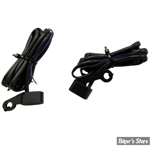 1 - CLIGNOS DRAG SPECIALTIES - LED Handlebar Marker Lights - SPORTSTER 04/13 - CORPS : NOIR / CABOCHON : FUME - L22-0236MBMENU