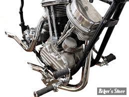 - ECHAPPEMENT PANHEAD 48/64 - STAGGERED DUAL - DRAG PIPES GOOSE CUT - PAUGHCO - 34" - 1 3/4" - CHROME - 721A