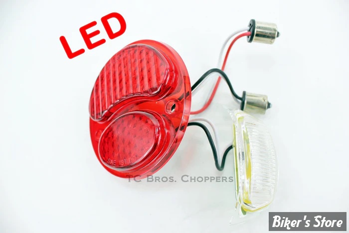  FEU ARRIERE VINTAGE - 1928/1931 : KIT DE CONVERSION À LED - LED CONVERSION LENS FOR FORD DUOLAMP MODEL A TAIL LIGHTS - 107-0044