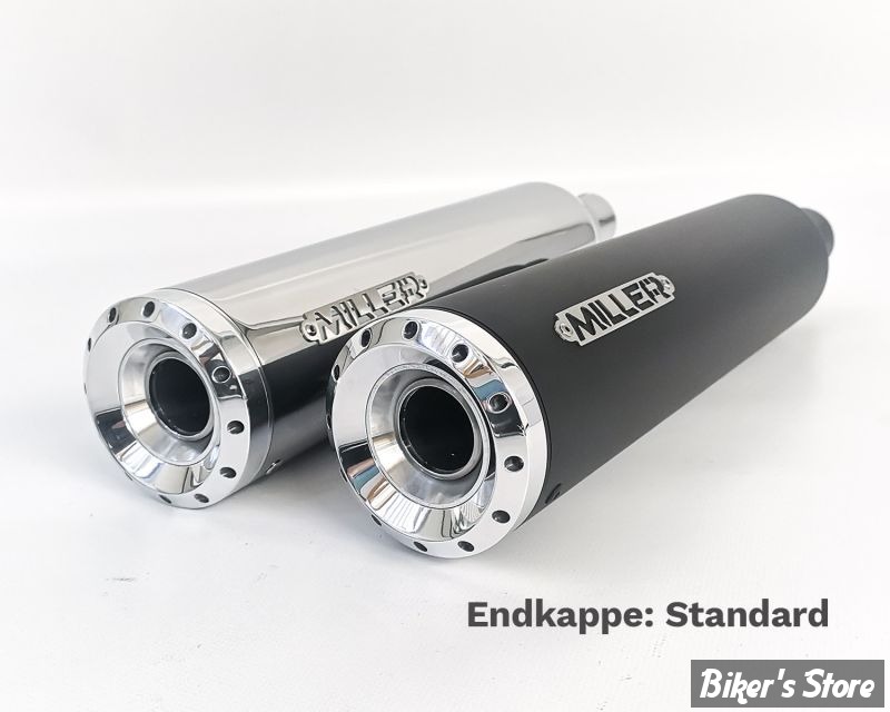 - SILENCIEUX - MILLER - SPORTSTER 86/03 - SILVERADO - EMBOUT : STANDARD : POLI  / CORPS : NOIR - HOMOLOGUE - HD-SP-S-X49.06
